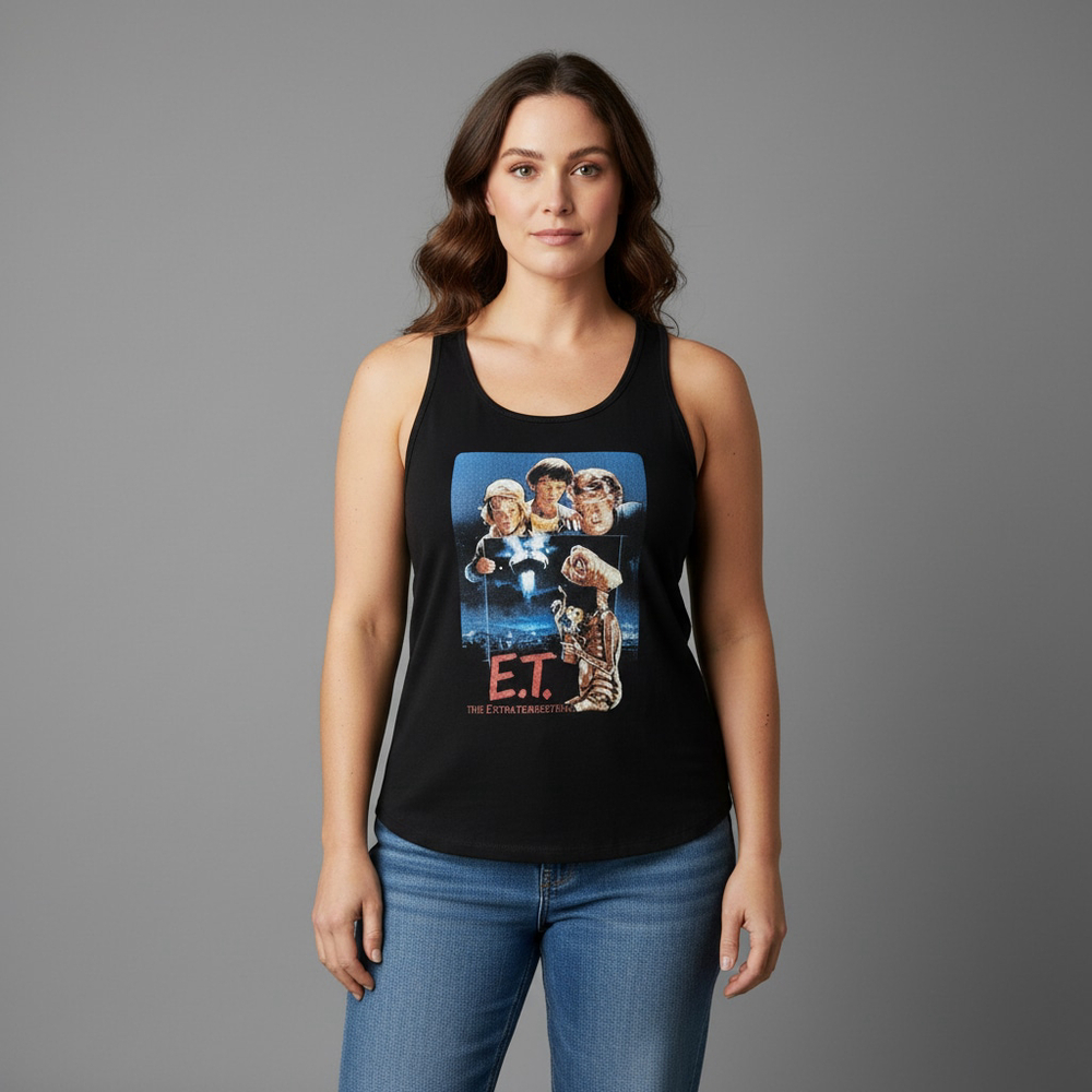 Women's Next Level E.T. Graphic Tank Top XXL Black Blue